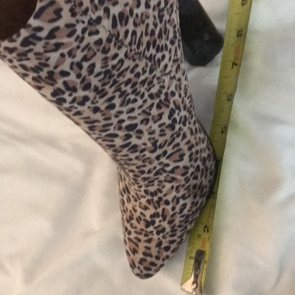 Qupid Leopard Print Chunky Block High Heeled Ankl… - image 4